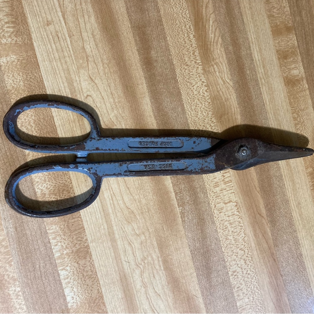 Vintage WISS Drop Forged solid steel Tin Snips / cutters / shears 13” long